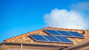 Panneaux solaire sur le toit d'une maison